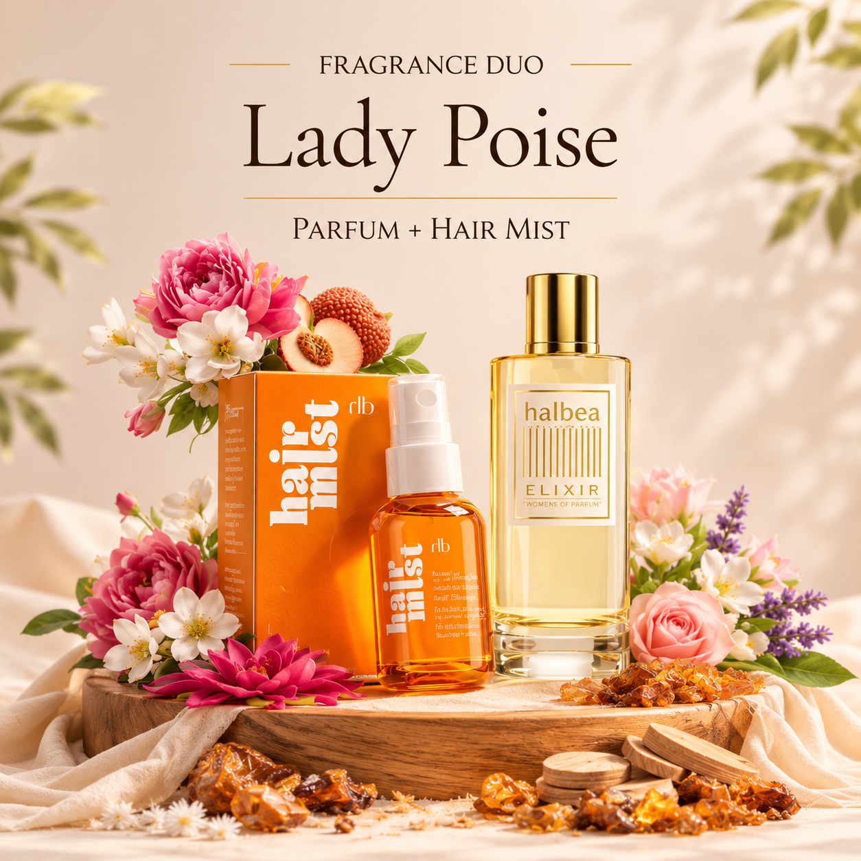 Lady Poise Bundle – Haarparfum & Elixir Duft kombiniert (2 Produkte)