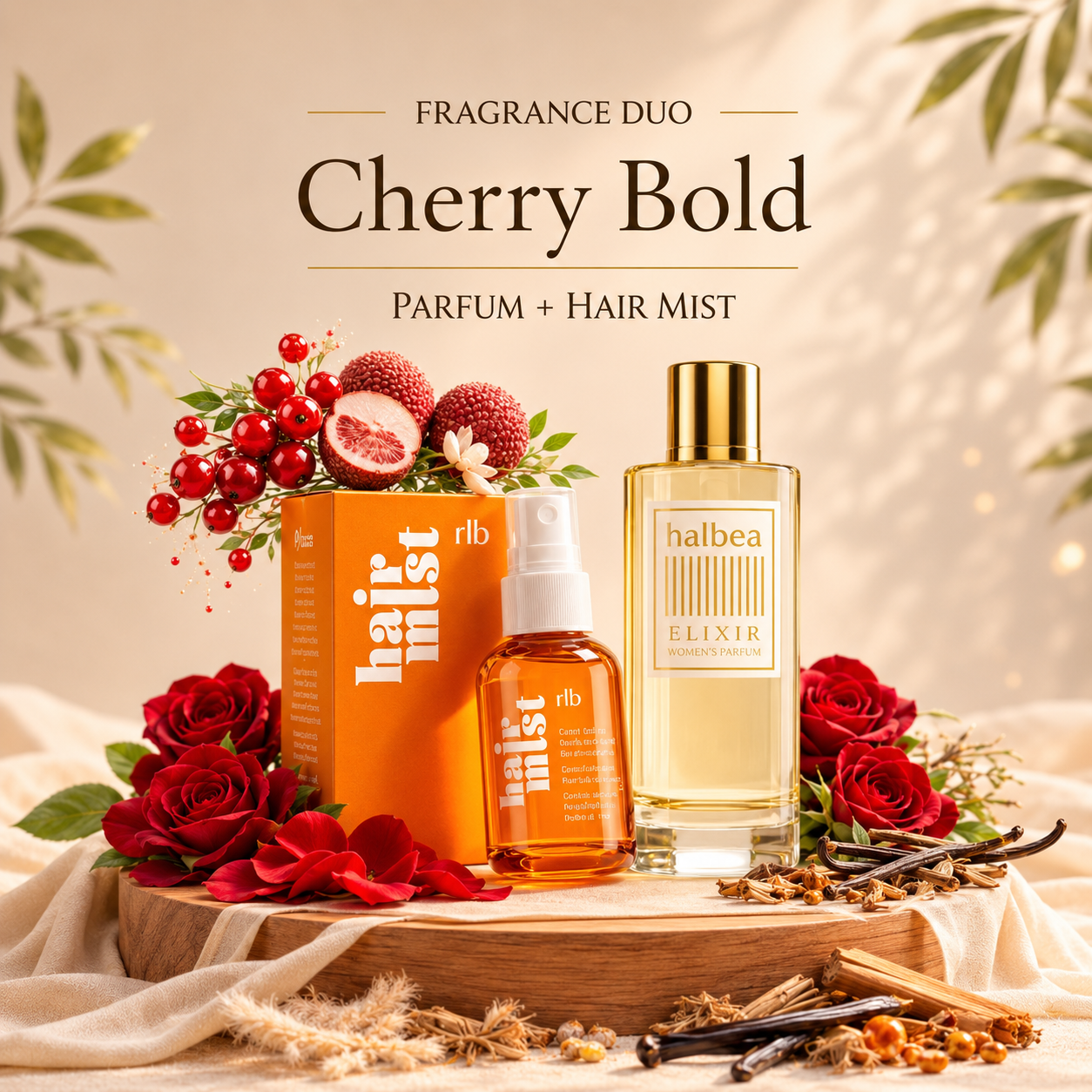 Cherry Bold Bundle – Haarparfum & Elixir Duft kombiniert (2 Produkte)