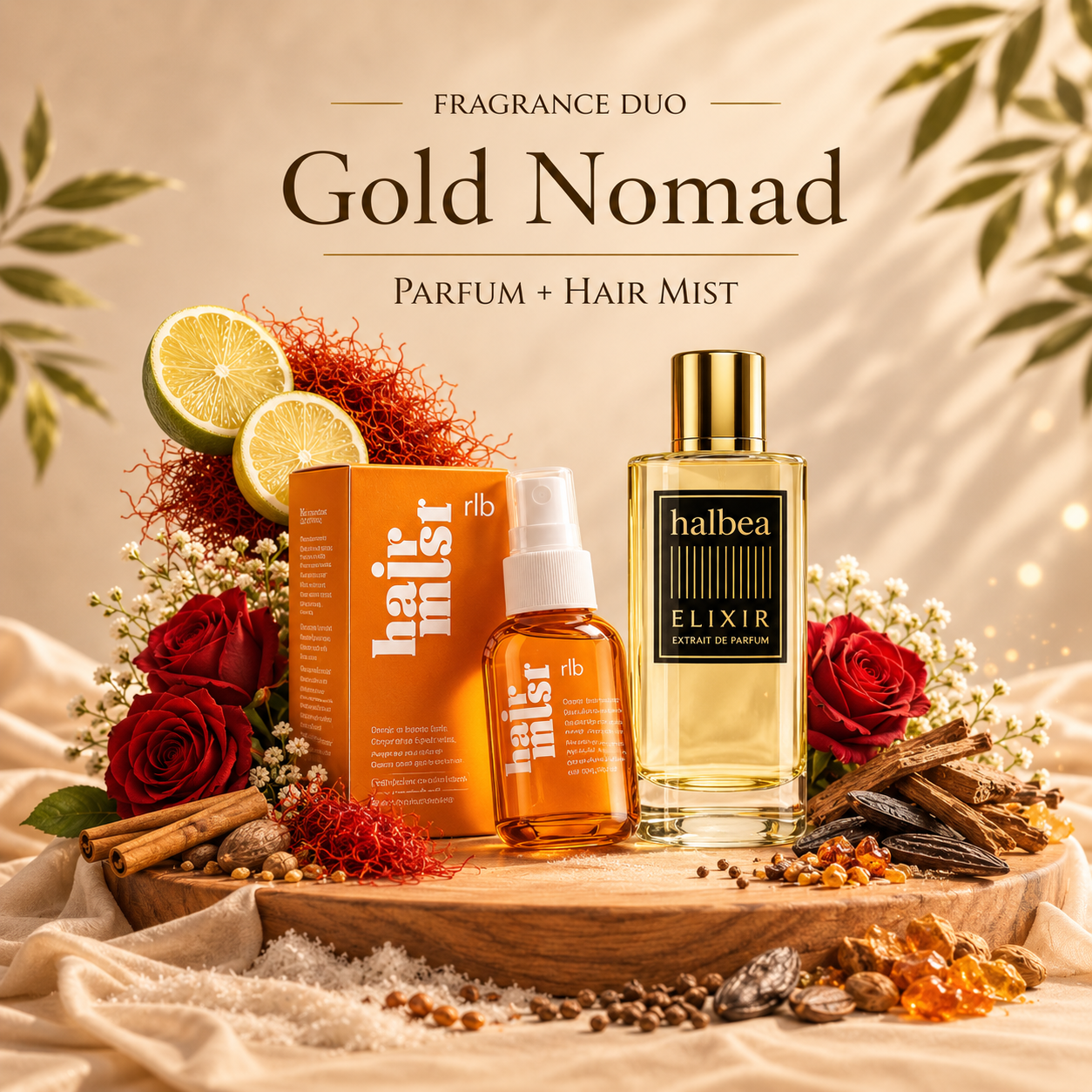 Gold Nomad Bundle – Haarparfum & Elixir Duft kombiniert (2 Produkte)